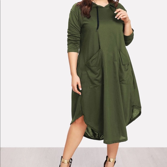 🌟SOLDOUT🍁OLIVIA GREEN SWEATSHIRT DRESS PLUS NWT - Picture 4 of 8